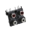 KLP42X-61-WW/RR - STK RCA JACK 2X2 WHT WHT OVR RED