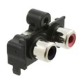 RCJ-2112 - RCA JACK 2P 1 X 2 HORIZ TH RD/BK