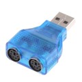 SANOXY-VNDR-DUAL-PS2-BLU-2PORT - SANOXY USB-MALE-TO-DUAL-PS-2-PS2