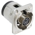 EH6MD2X - CONN ADAPTER 6P-6P F-F PNL MNT