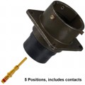 MS3122E14-5P - CONN RCPT MALE 5POS GOLD CRIMP