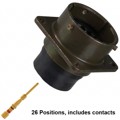 MS3122E-16-26P - CONN RCPT MALE 26POS GOLD CRIMP