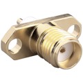 CONSMA018-4-G - SMA FML, 2-HOLE FLANGE, GOLD