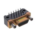 M83513/10-B01CP - 15 POS PLUG RED. 90 PCB CD PLTD