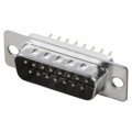 A-DS 15 PP/Z-BK - CONN D-SUB PLUG 15POS VERT SLDR