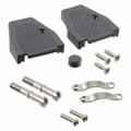 165X13029X - CONN BACKSHELL 15P 45/180DEG BLK