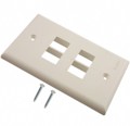 NK4FNIW - FACEPLATE SNGL GANG 4PORT WHITE