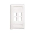 NK4FIGY - FACEPLATE SNGL GANG 4PORT GRAY