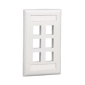NK6FIGY - FACEPLATE SNGL GANG 6PORT IVORY