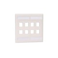 NK8FIW - FACEPLATE DBL GANG 8PORT WHITE