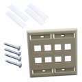 NK8FEI - FACEPLATE DBL GANG 8PORT IVORY