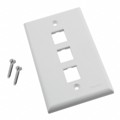 NK3FNWH - FACEPLATE SNGL GANG 3PORT WHITE