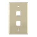 FPDUAL-I - FACEPLATE SNGL GANG 2PORT IVORY