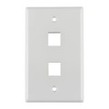 FPDUAL-W - FACEPLATE SNGL GANG 2PORT WHITE