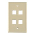 FPQUAD-I - FACEPLATE SNGL GANG 4PORT IVORY