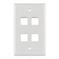 FPQUAD-W - FACEPLATE SNGL GANG 4PORT WHITE