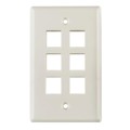 FPSIX-FW - FACEPLATE SNGL GANG 6PORT WHITE