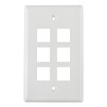 FPSIX-W - FACEPLATE SNGL GANG 6PORT WHITE