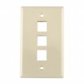 FPTRIPLE-I - FACEPLATE SNGL GANG 3PORT IVORY