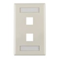FPIDUAL-FW - FACEPLATE SNGL GANG 2PORT WHITE