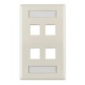 FPIQUAD-FW - FACEPLATE SNGL GANG 4PORT WHITE