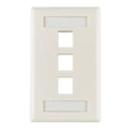 FPITRIPLE-FW - FACEPLATE SNGL GANG 3PORT WHITE