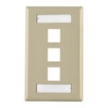 FPITRIPLE-I - FACEPLATE SNGL GANG 3PORT IVORY