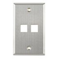 FPDUAL-SS - FACEPLATE SNGL GANG 2PORT SILVER