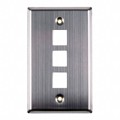 FPTRIPLE-SS - FACEPLATE SNGL GANG 3PORT SILVER