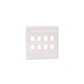 NK8FIG - FACEPLATE DBL GANG 8PORT GRAY