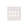 NK8FWH - FACEPLATE DBL GANG 8PORT WHT