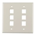 FPDGSIX-FW - FACEPLATE DBL GANG 6PORT WHITE