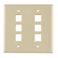 FPDGSIX-I - FACEPLATE DBL GANG 6PORT IVORY