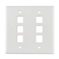 FPDGSIX-W - FACEPLATE DBL GANG 6PORT WHITE