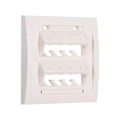 UICFPSE8WH-2G - FACEPLATE, 8 PORT, DOUBLE GANG,