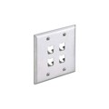 CFP4S-2GY - FACEPLATE, 4 PORT, DOUBLE GANG,