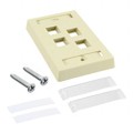 1-557502-1 - FACEPLATE SNGL GANG 4PORT IVORY