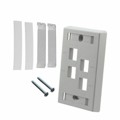 557502-4 - FACEPLATE SINGLE GANG 4PORT GRAY
