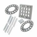 558086-4 - FACEPLATE DBL GANG 12PORT GRAY