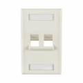 FP45DUAL-FW - FACEPLATE SNGL GANG 2PORT WHITE