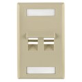 FP45DUAL-I - FACEPLATE SNGL GANG 2PORT IVORY
