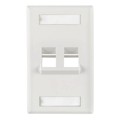 FP45DUAL-W - FACEPLATE SNGL GANG 2PORT WHITE