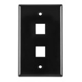 FPDUAL-B - FACEPLATE SNGL GANG 2PORT BROWN