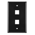 FPDUAL-BK - FACEPLATE SNGL GANG 2PORT BLACK
