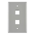 FPDUAL-GRY - FACEPLATE SINGLE GANG 2PORT GRAY