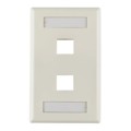 FPIHDUAL-FW - FACEPLATE SNGL GANG 2PORT WHITE
