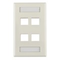 FPIHQUAD-FW - FACEPLATE SNGL GANG 4PORT WHITE