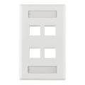 FPIHQUAD-W - FACEPLATE SNGL GANG 4PORT WHITE