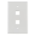 FPMDUAL-W - FACEPLATE SNGL GANG 2PORT WHITE