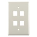 FPMQUAD-FW - FACEPLATE SNGL GANG 4PORT WHITE